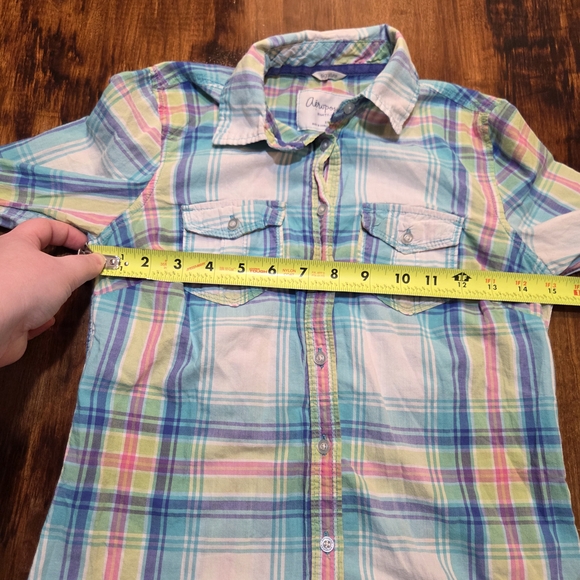 Y2k Aeropostal plaid button down shirt pink and blue size XS - Picture 4 of 10